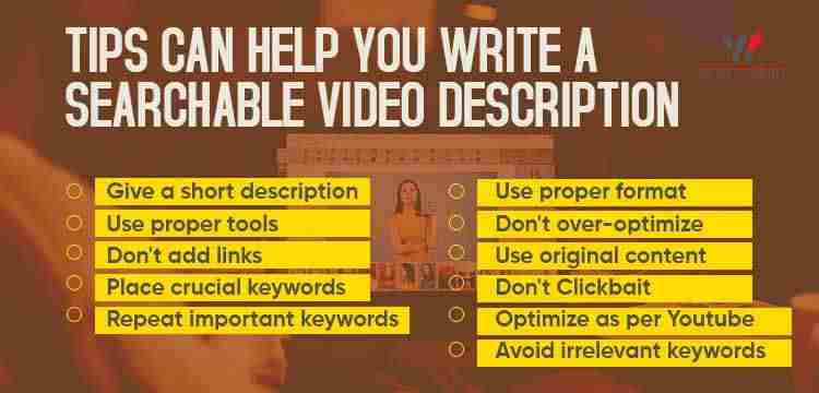 Tips can help you write a searchable video description 