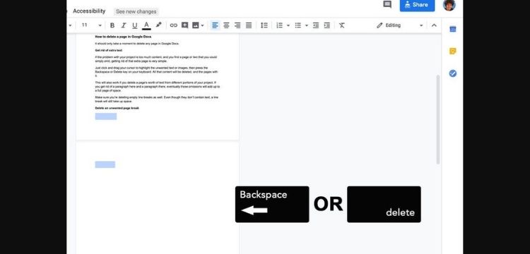 How To Delete A Page In Google Docs