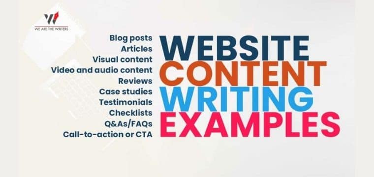 Website Content Writing Examples