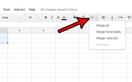 Merge Button in Google Sheets