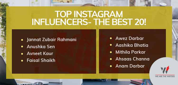 Top 20 Instagram influencers