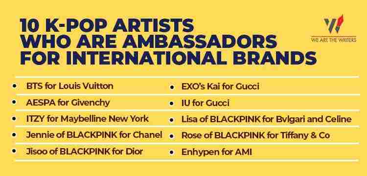 10 K-pop Artists Who Are Ambassadors For International Brands