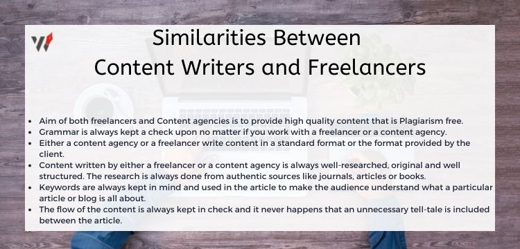 Similarities Between Content Writers and Freelancers