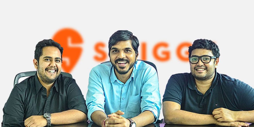 SWIGGY founders Sriharsha Majety, Nadan Reddy and Rahul Jaimin, Indian StartUp