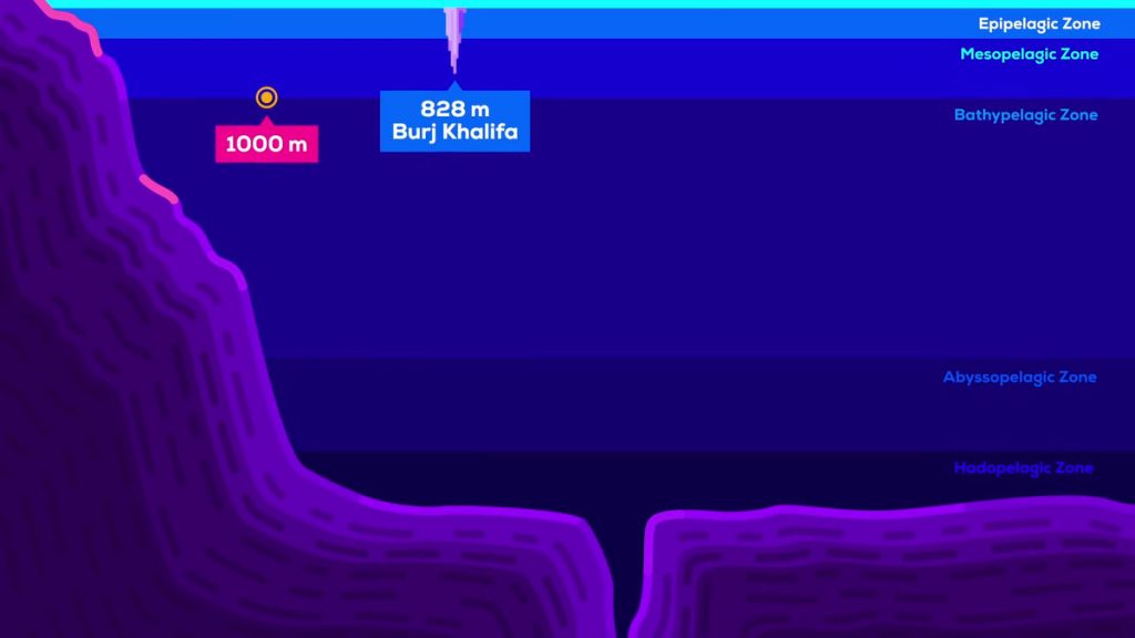 Burj Khalifa as compared to depth of Sea