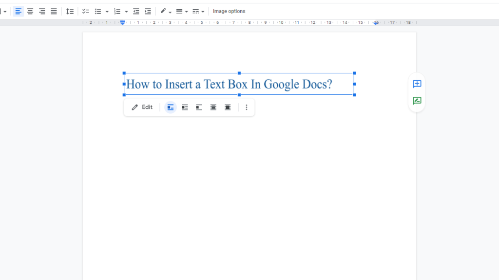 google docs how to insert text box