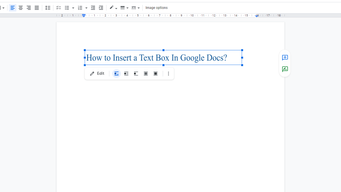 how to insert text box onto image in google doc